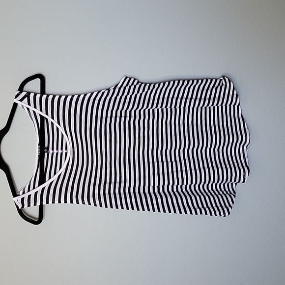 Torrid Academia Preppy Indie Grunge striped black and white heritage slub top 0X - Picture 2 of 8